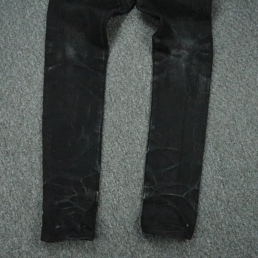 Naked Famous Denim Jeans Men 30x35 Black Super Guy Elephant 7 El Diablo Selvedge